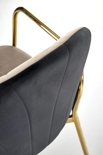 Čalouněná sametová židle Rebbeca Intesi béžová s područkami glamour do jídelny