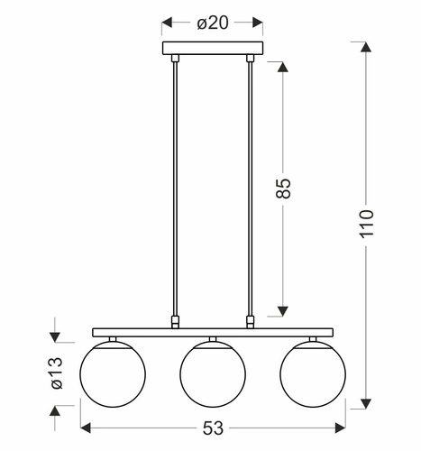 Dřevěná závěsná lampa Carrine 3x40W E14 stínidlo bílá