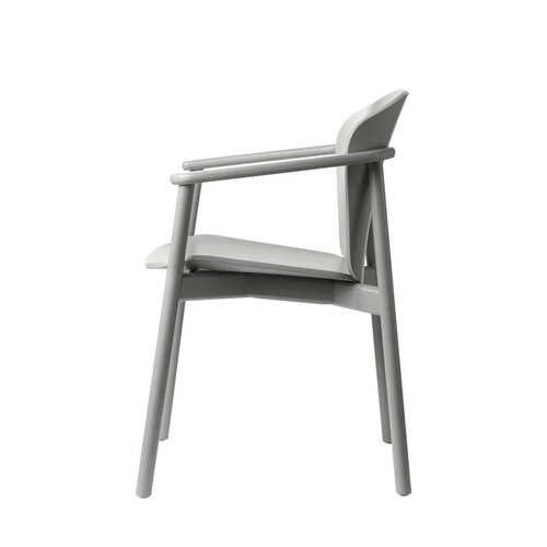 Dřevěná jídelní židle FINN šedá s područkami moderní SCAB Design