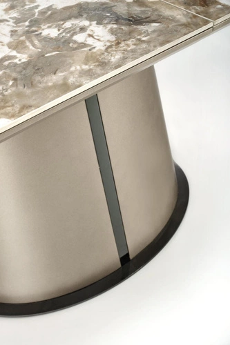 Rozkládací jídelní stůl Bonnel moderní béžový mramor oválný 160-200 cm Intesi