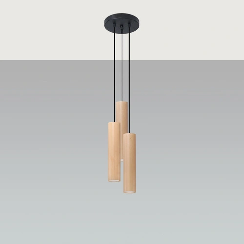 Závěsné svítidlo LINO 3P dřevěné moderní tříbodové nad kuchyňský ostrůvek