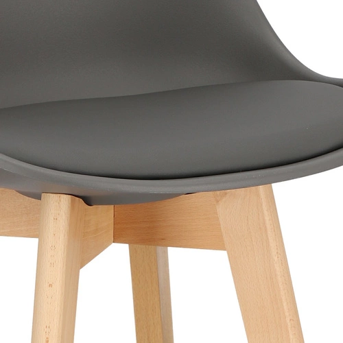 Barová židle s opěrkou Norden šedá 75 cm moderní k kuchyňskému ostrůvku