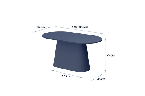 Rozkládací jídelní stůl Bayboro moderní na jedné noze 160 cm