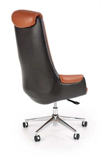 Ergonomická kancelářská židle Cavallo hnědá kožená otočná s područkami