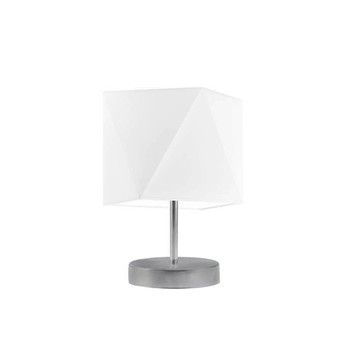 Noční lampička do ložnice PASADENA moderní bílá s látkovým stínidlem LYSNE na stolek 30 cm