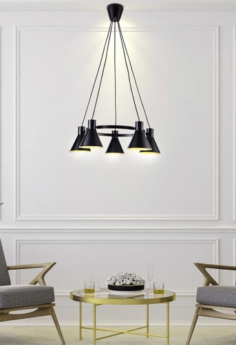 Závěsné svítidlo More černé 5bodové moderní do obýváku kuchyně nad stůl 65 cm