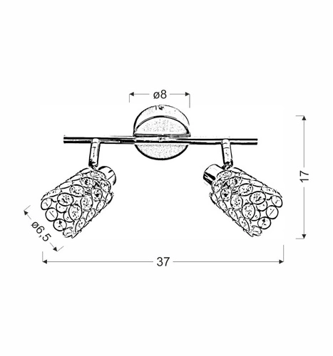 Stropní svítidlo York strip 2x40W G9 chrom