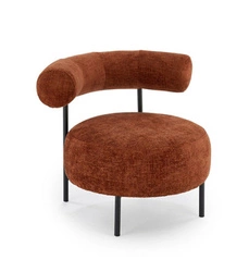 Relaxační křeslo Belmira skořicové do obýváku moderní čalouněné na černých nohách