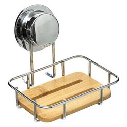 Bambusová mýdlenka Venterra boho s kovem na přísavku do koupelny 5five