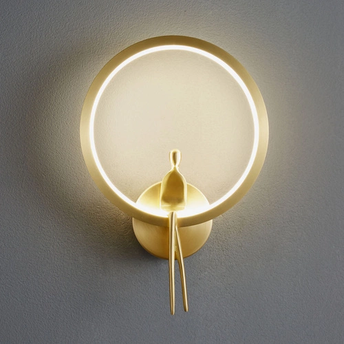 Nástěnné LED svítidlo glamour AMICI RING Step into Design zlaté 27 cm do obýváku