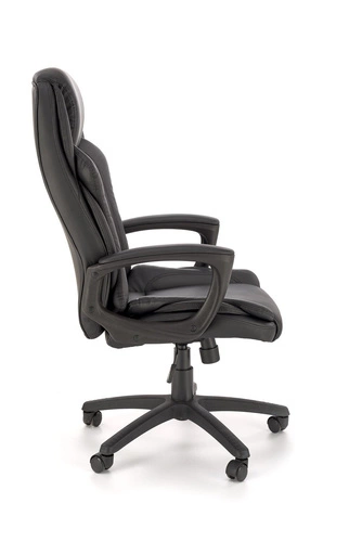 Ergonomická kancelářská židle Torinio Intesi černá kožená otočná s područkami TILT