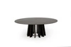 Kulatý konferenční stolek TAVLE černý dub 100 cm moderní dřevěný do obýváku NORDIFRA