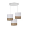 Bianco bílá talířová závěsná lampa 3x40W E27 stínidlo bílá+ořech