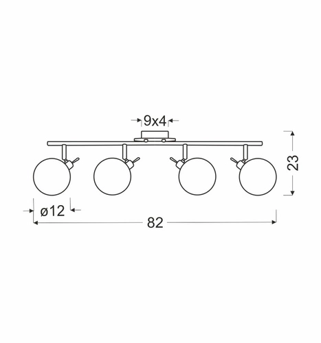 Moderní stropní svítidlo Ghost skleněné bílé 4bodové do obýváku a jídelny