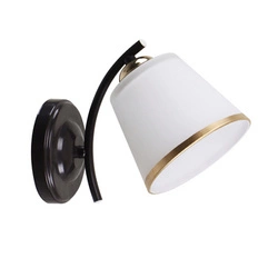 Nástěnné svítidlo Greco klasické černo-zlaté se skleněným stínidlem do obývacího pokoje a ložnice 21 cm