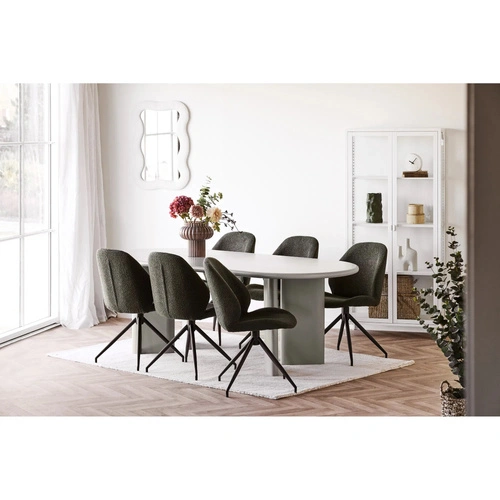 Stůl Nagano béžový oválný do jídelny 100x220 cm moderní