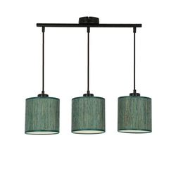 Patti závěsné svítidlo černé 3x60 E27 stínidlo válec 15x15 pletená zelená