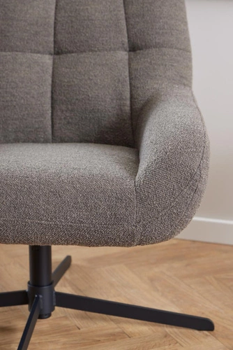 Otočná sametová křesla Paris do obýváku, moderní, hnědá, s područkami Actona