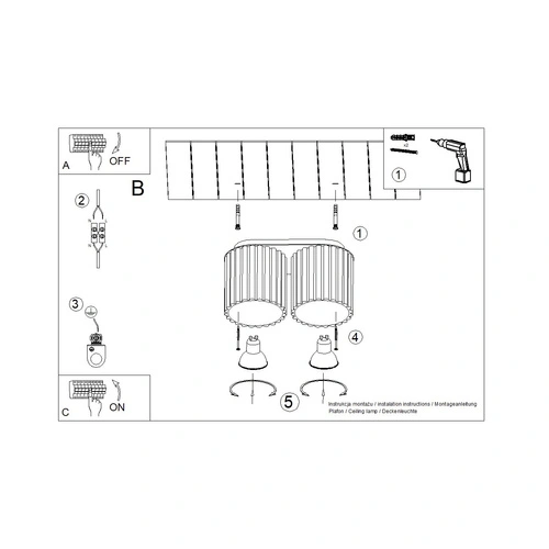 Moderní stropní svítidlo AURA 2 modré kulaté do obýváku a kuchyně GU10