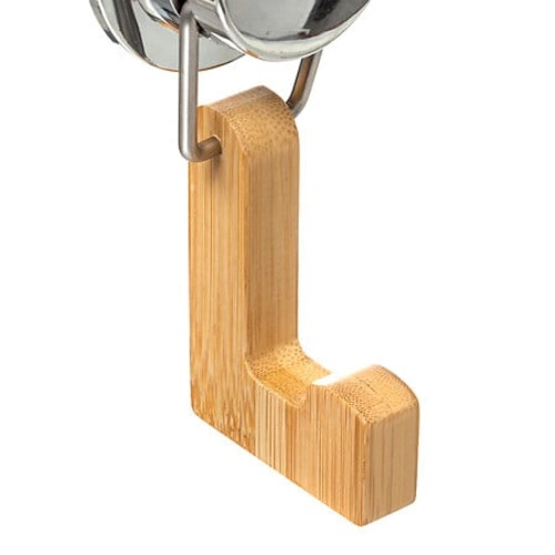 Bambusový koupelnový nástěnný háček s kovem na přísavku boho 5five