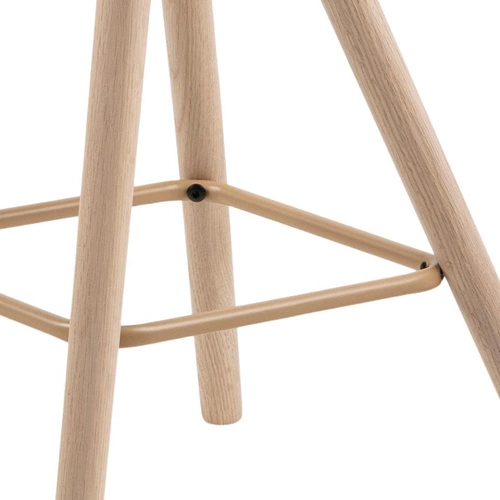 Barová židle Oslo šedá s opěrkou do kuchyně, dřevěná na dubových nohách, moderní Actona