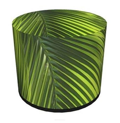 Kulatý taburet Idyll Intesi moderní čalouněný do obýváku nebo ložnice zelený 40 cm