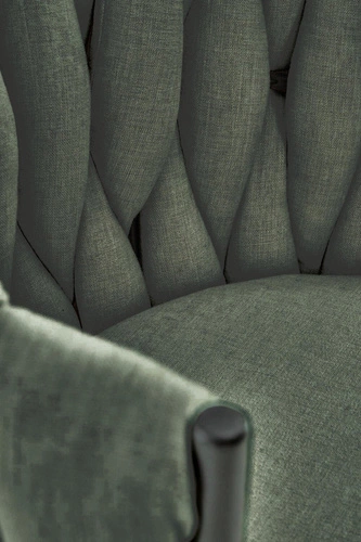 Čalouněná jídelní židle Wendy olivová moderní s černými nohami Intesi