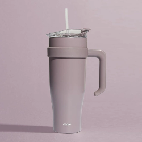 Termo hrnek Miami Intesi 1,2 l fialový s uchem a brčkem na kávu s sebou