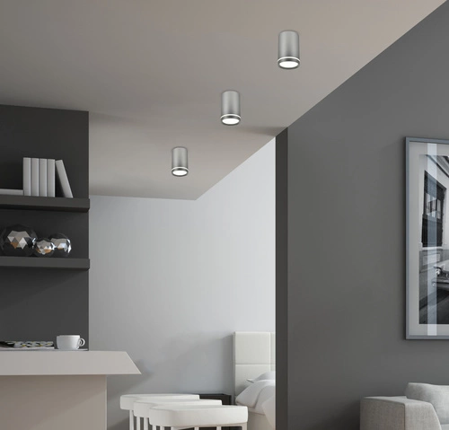 Stropní svítidlo Tuba stříbrná matná moderní do kuchyně a obýváku CANDELLUX 6,8 cm