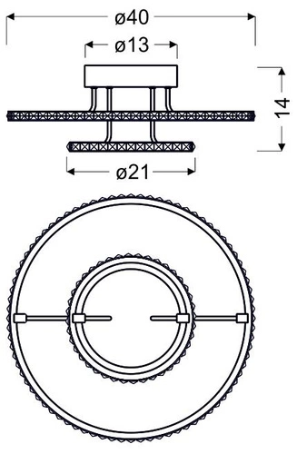 LED stropní svítidlo kulaté Adel 40 chrom moderní do obýváku a jídelny CANDELLUX LIGHTING