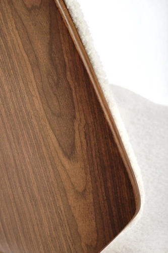 Dřevěná jídelní židle Sandrine Intesi krémová ořech čalouněná boucle vintage