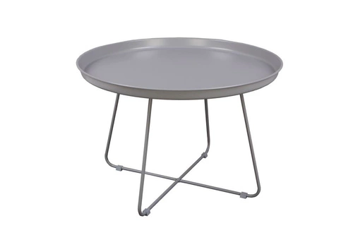 Kulatý kovový konferenční stolek ROD XL šedý moderní skandinávský do obýváku 63 cm NORDIFRA