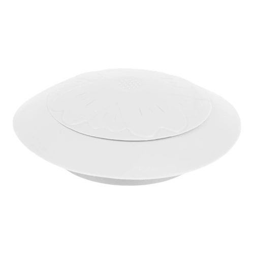 Silikonová bílá zátka do dřezu Intesi moderní kulatá 6 cm těsnící do kuchyně a koupelny