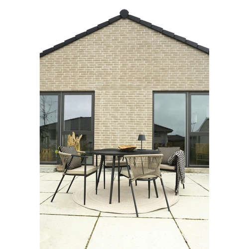 Zahradní kulatý stůl Atlanta 120 cm černý moderní na terasu a zahradu Intesi