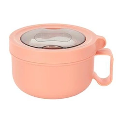 Intesi kulatý oranžový lunchbox s kovovým vnitřkem a vidličkou do práce nebo školy