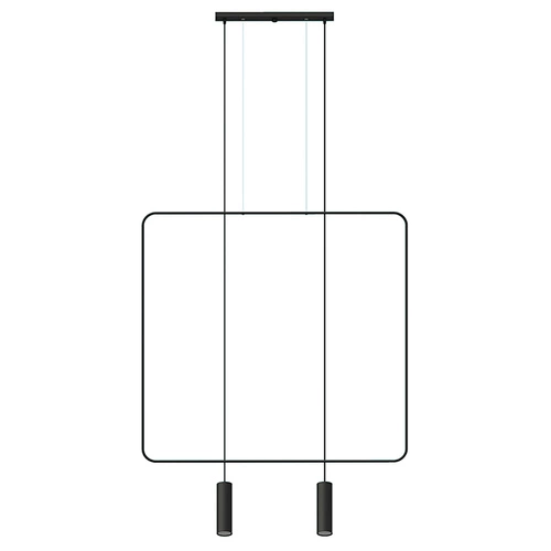 Moderní závěsné svítidlo Rana 2 černé do obýváku a nad stůl, kovové, Thoro