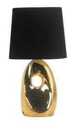 Stolní lampa Hierro zlatá glamour s černým stínidlem do ložnice a obýváku CANDELLUX