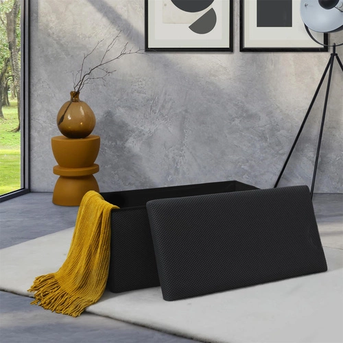 Skládací úložný taburet Velse Atom šedý obdélníkový do předsíně a studentského pokoje