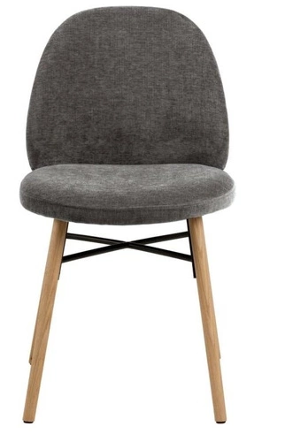 Jídelní židle Sophia Actona šedá čalouněná skandinávská s dřevěnými nohami