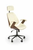 Ergonomická kancelářská židle Halid krémová ořechová s opěrkou hlavy moderní do kanceláře Intesi