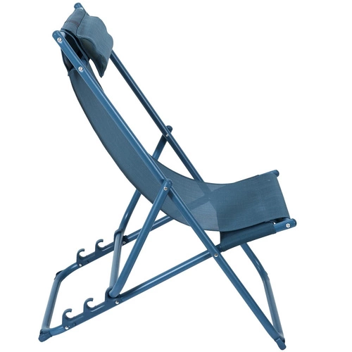 Zahradní lehátko Canard skládací s nastavitelným opěradlem modré moderní na terasu Ventos