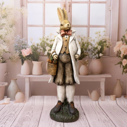 Intesi Velikonoční dekorativní zajíc ve fraku 80 cm ozdoba na komodu nebo do obýváku