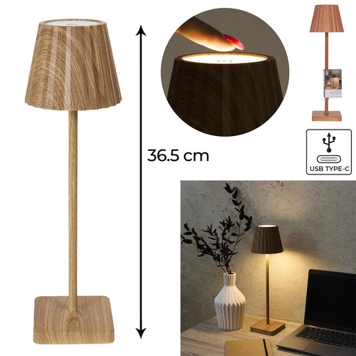 LED stolní lampička Blanca Fala dotyková přírodní do ložnice