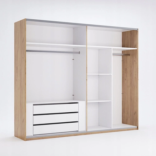 Moderní bílý šatní stojan s policemi Tissa do šatny Intesi 160x122 cm