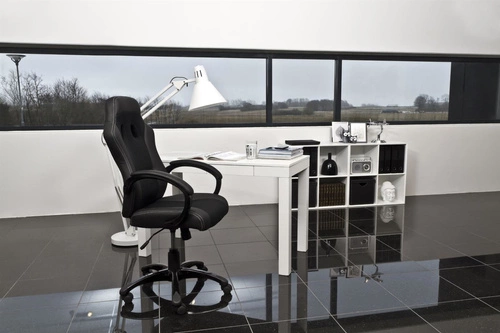 Ergonomické herní křeslo Race černé s opěrkou hlavy, otočné, ekokůže k psacímu stolu