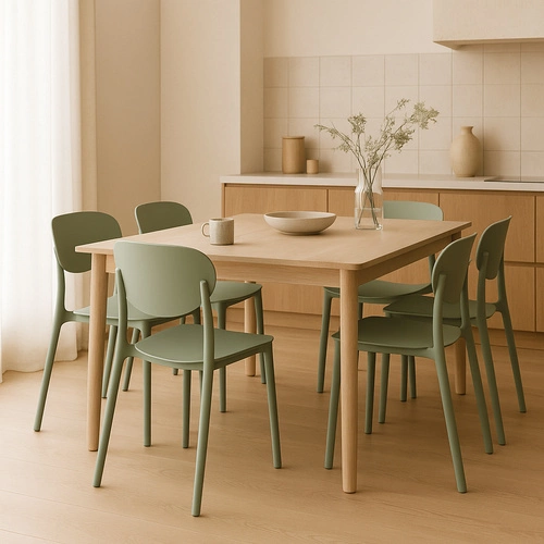 Zelená plastová jídelní a zahradní stohovatelná židle z polypropylenu moderní 5five