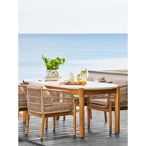 Stůl Terracina moderní jídelní oválný bílý 210x95 cm