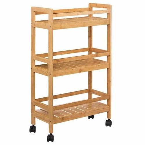Třípatrový přírodní vozík Linha