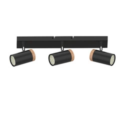 Lampa Lagos černá 3x15W GU10 černá+dřevěný difuzor