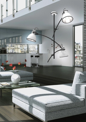 Závěsné svítidlo Zumba 3bodové kovové bílo-černé nastavitelné do obýváku a kuchyně